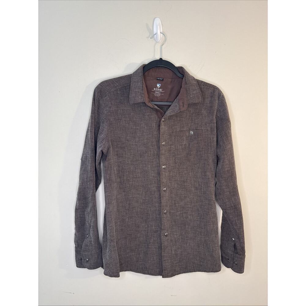 KÜHL 5 Panel‎ Russet Brown Soft Waffle Textured Button Down Shirt Men’s S